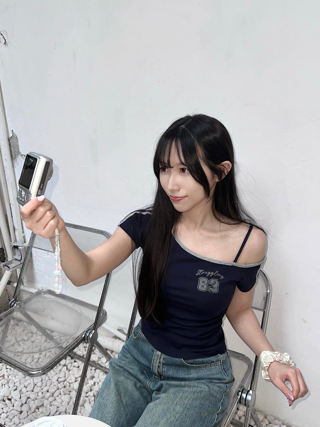 T3922 | 美式小數字露肩短T✮⋆˙（3色入）