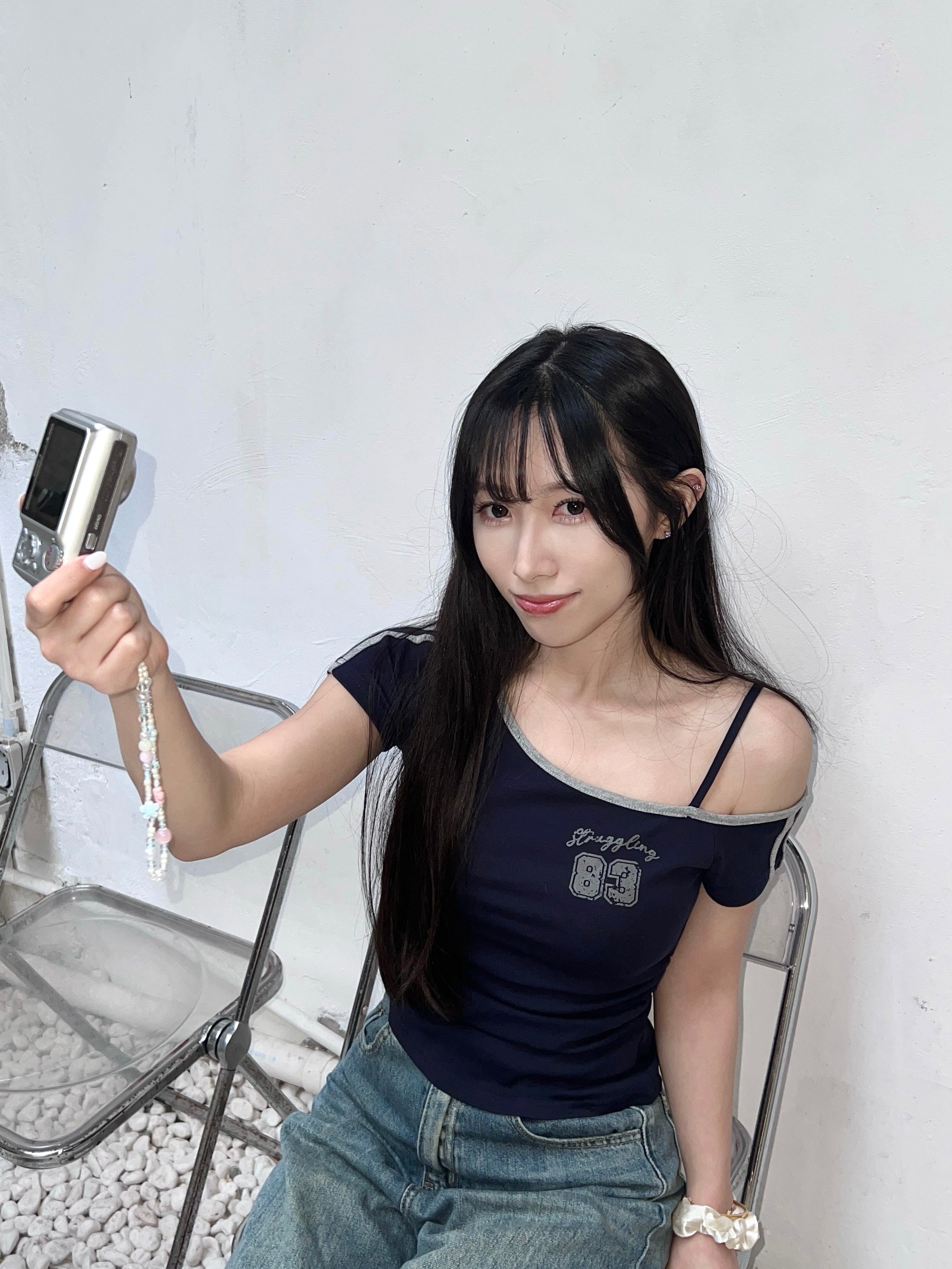 T3922 | 美式小數字露肩短T✮⋆˙（3色入）
