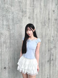 T4267 |韓系格紋假兩件♡ ̆̈