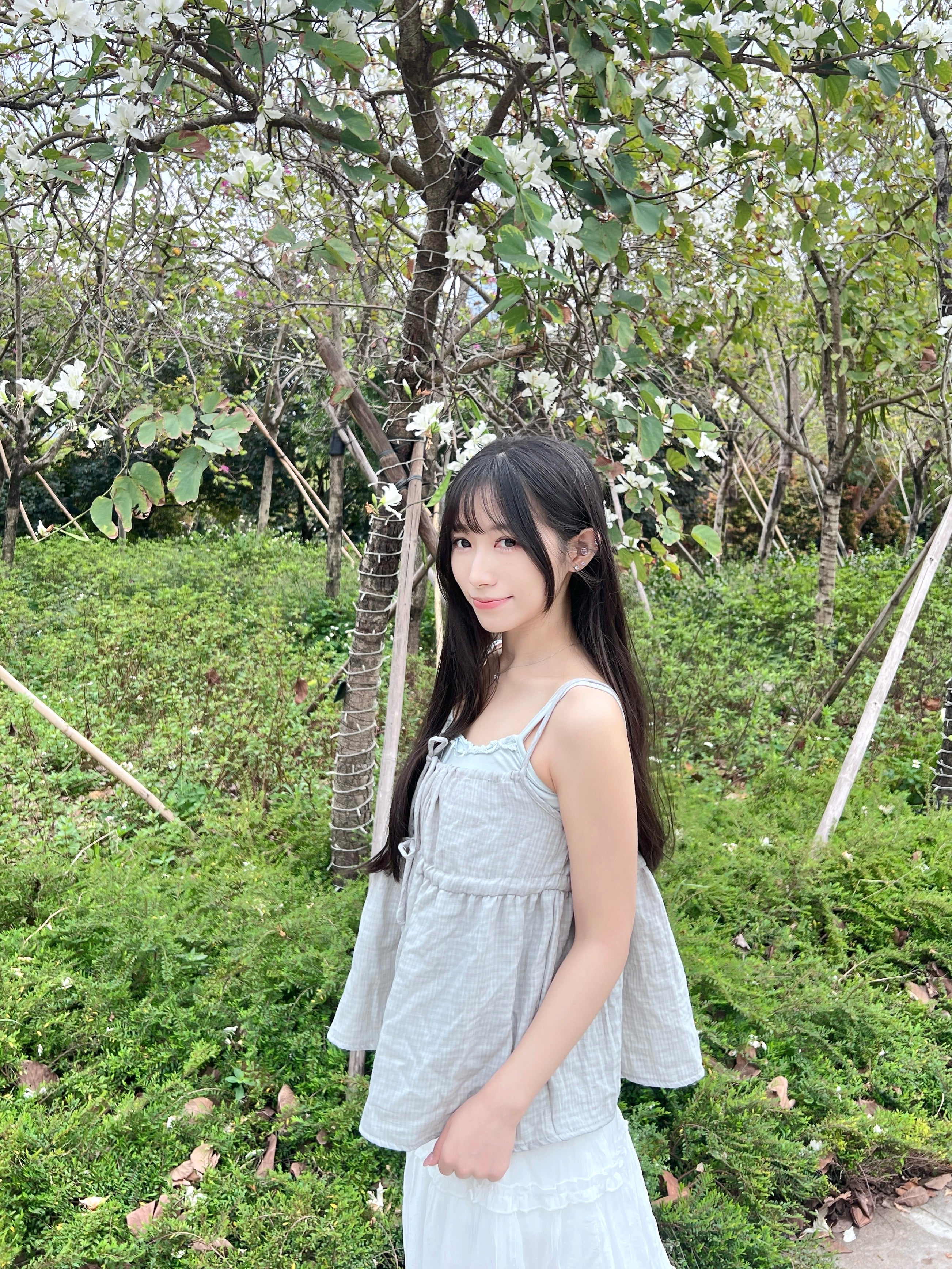 T4290 |日系格紋蝴蝶結吊帶兩件套ꪔ ྀིྀི (3色入）