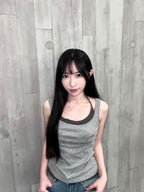 T4276 |美式星星假兩件背心࣪𖤐（3色入）