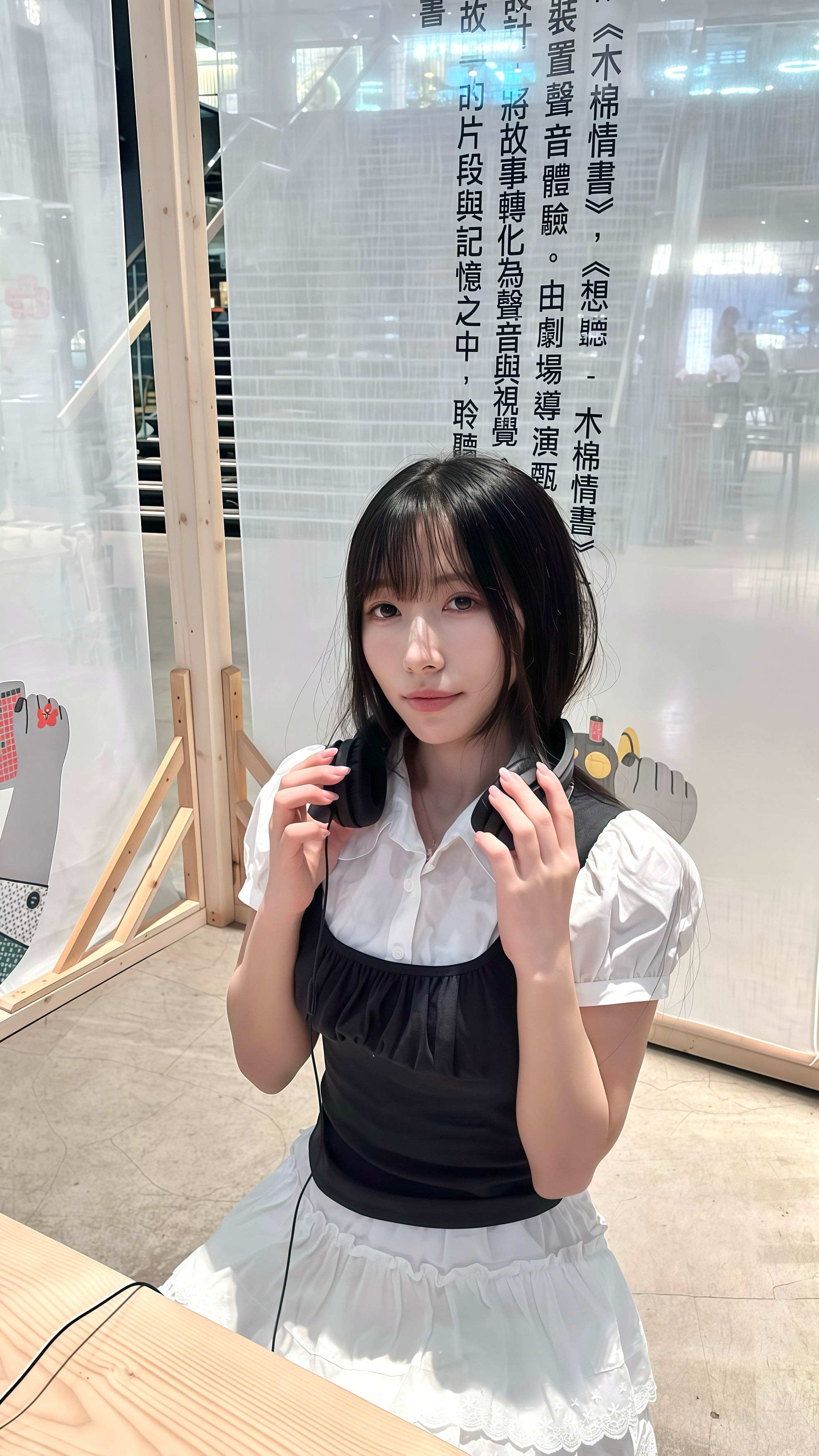 T4309｜韓系學院風假兩件背心泡泡袖襯衫🩶